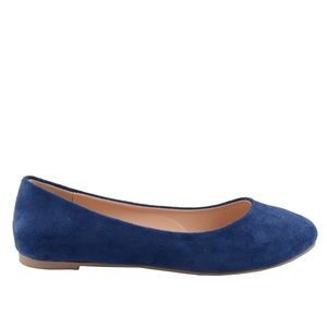 Chase & Chloe Women's Royal Blue Flat Ballet